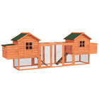 PawHut - Poulailler extra large 123 po en bois, clapier, maison pour volailles, lapins, poules, jardin-Le bois de sapin massif offre une solidité et une durabilité supérieures 