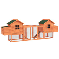 PawHut - Poulailler extra large 123 po en bois, clapier, maison pour volailles, lapins, poules, jardin-Le bois de sapin massif offre une solidité et une durabilité supérieures 