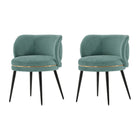 Manhattan Comfort - Lot de 2 chaises de salle à manger modernes Kaya 58 cm, revêtement en velours vert menthe-Chaise de salle à manger moderne pour salle à manger et usage de chaise de travail