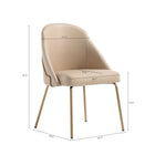 Manhattan Comfort - Chaise de salle à manger moderne Gracie 61,5 cm en similicuir, coloris beige et or-Revêtu d’un similicuir luxueux avec des coutures raffinées