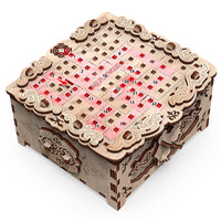 Mr.Playwood - Puzzle STEM 3D en bois avec boîte secrète et fantaisie florale - Lot de 220-Modèle STEM 3D écologique à assembler et personnaliser à l'école ou à la maison