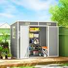 Outsunny 8' x 4' Outdoor Storage Shed - Light Grey-Polypropylene build prevents rusting, peeling, and UV damage
