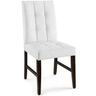Modway Promulgate Biscuit Tufted Upholstered Faux Leather Dining Side Chair - White - 2 Pack-Non-Marking Foot Caps