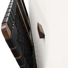 Modway Sparta Weave Wall-Mount Vegan Leather Twin Headboard - Walnut Black-French Wood Cleat
