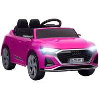 Qaba 12V Audi Q8 Licensed Electric RC Car for Kids - Pink-Licensed 12V Audi Q8 etron sportback ensures authentic design 
