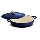 Tramontina 4 Qt Enameled Cast Iron Covered Braiser - Gradated Red-Durable porcelain-enameled cast iron finishes are striking, easy to clean, and long lasting