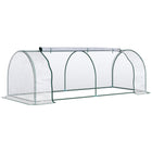 Outsunny 8' x 3' x 2.6' Mini Greenhouse for Plants with Zippered Doors- Patio greenhouse with high-quality steel tube and PVC cover
 