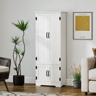 HOMCOM 60" H Kitchen Pantry Cabinet with Shelves - White-Colour: White 