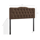 Modway Annabel Premium Linen Blend King Headboard - Cocoa-Diamond Button Tufting
