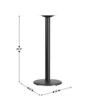 Flash Furniture – Base de table de restaurant ronde en fonte, 18 po, colonne à hauteur de bar de 3 po de diamètre, noir-Configuration de base ronde