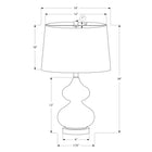 Monarch Specialties 24" H Contemporary Table Lamp - Blue Glass / Ivory / Cream Shade-Made with the high quality materials, this decorative accent lighting includes a 2 year limited warranty against any defects for your satisfaction