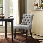 Modway Regent Tufted Fabric Dining Chair - Light Grey-Nailhead Trim