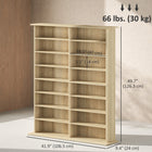 HOMCOM 8-Tier Media Storage Cabinet with Adjustable Shelves - Natural Wood-Narrow depth maximizes floor space
