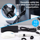 ShoppingAll Under Desk Cable Organizer Tray Wire Management Rack with 10 Cable Ties - Black-8