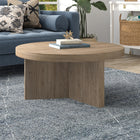 Hudson&Canal - Table basse ron Holm 32" de largeur - Chêne gris vieilli-Nettoyer avec un chiffon doux et sec, sans produits chimiques agressifs ni produits de nettoyage abrasifs