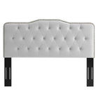 Modway Sophia Tufted Performance Velvet Twin Headboard - Light Grey-Nailhead Trim