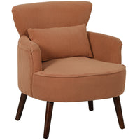 HOMCOM Accent Chair with Thick Seat for Living Room - Orange-7.1" (18 cm) thick foam seat, S springs and elastic bands provide reliable seat support 
