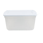 Genuine - Bac de rangement transparent en plastique - 16 gal-Couvercle blanc qui s’enclenche