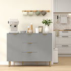 HOMCOM 47.2" L Sideboard Buffet Cabinet - Grey-Elevated metal legs allow for simple underneath cleaning