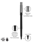 uni-ball - Stylo à bille roulante - 0,5 mm - noir - paquet de 12  -Pointe fine de 0,5 mm
