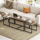 HOMCOM Nesting Coffee Table for Living Room - Brown - 3 Pack-3pc coffee table can be used for multi-purposes, such as side table or nightstand