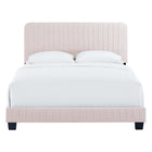 Modway Celine Channel Tufted Performance Velvet Full Bed - Pink-Performance Velvet Upholstery
