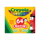 Crayola Crayons, 64 Count-Features 64 Crayola crayons in a convenient flip-top crayon box with built-in sharpener