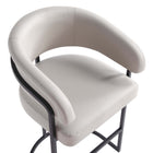 Manhattan Comfort Augusta 22.8" Modern Leatherette Upholstered Barstool - Light Grey - 2 Pack-Frame Made of Metal with Matte Black Finish