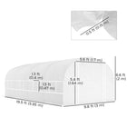 Outsunny Walk-in Greenhouse with Roll-up Mesh Sidewalls - 19.5' x 10' x 6.6' - 140 gsm PE cover permits 85% sunlight, UV resistant
 