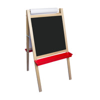 Crestline - Chevalet magnétique de luxe en rouleau - effaçable à sec/craie noire-Comprend un tableau magnétique effaçable à sec d'un côté et un tableau noir au verso, ainsi qu'un rouleau de papier de 45 cm x 30 m (18 po x 100 pi) monté sur le dessus.