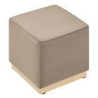 Modway Tilden 17" Square Performance Velvet Upholstered Ottoman - Taupe/Natural-Arrives Fully Assembled