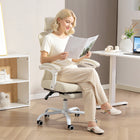 HOMCOM Ergonomic Reclining Office Chair - Beige-Seat height adjustable to fit the user and desk height