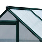 Outsunny Polycarbonate Greenhouse - 6' x 4' x 6.6' - Green- A sliding door makes access to plants easy and allows you to walk in with equipment
 