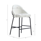Manhattan Comfort Gracie 22" Modern Leatherette Upholstered Counter Stool - White and Black - 3 Pack-Upholstered in Luxurious Leatherette with Fine Stitching 