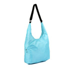 Karla Hanson Pack n Fold Foldable Lightweight Water-resistant Hobo Bag - Blue-Dimensions: 19H 8W 8D cm (folded size)