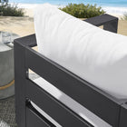 Modway - Tahoe Terrasse extérieure Aluminium revêtu en poudre Fauteuil pivotant - Gris/blanc-Tissu résistant aux intempéries