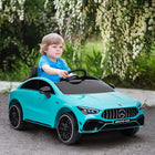 Qaba Mercedes-Benz AMG CLA 45 Licensed 12V Ride on Car - Light Blue-LED lights, horn, and music increase entertainment value 