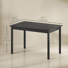 HOMCOM - Table de cuisine style ferme avec cadre en bois pour salle à manger - noir-Structure en bois de pin massif avec finition peinte pour la solidité et une protection douce 