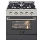 Kucht 30" KDF Series Pro Style Natural Gas Dual Fuel Range - Stainless Steel/Cement Grey-Extra-large convection oven with 4.2 cu. ft. capacity, featuring a 5-rack configuration and oversized oven window for enhanced visibility and flexible cooking