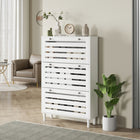 HOMCOM Shoe Storage Cabinet with Adjustable Shelves - White-Anti-tipping design assures extra safety  
