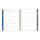 Blueline - 2026 Agenda hebdomadaire/mensuel Midnight Floral avec Reliure spirale double - 11 po x 8-1/2 po - Trilingue-Comprend des sections pour les contacts, mots de passe, notes, tâches à faire, événements, dépenses et planification de projets