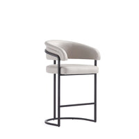 Manhattan Comfort Augusta 22.8" Modern Leatherette Upholstered Counter Stool - Light Grey-Modern Counter Stool with Backrest Perfect for Bar and Kitchen Use