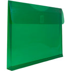 JAM Paper Enveloppes en plastique, fermeture autoagrippante, exp. de 1 po, 9 3/4 x 13 po, vert, 12/pqt-Ouverture : livret