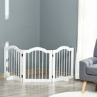 PawHut Freestanding Pet Gate with 2 Support Feet - White-Two additional supports for increased stability 