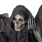 HOMCOM Animatronic Winged Grim Reaper Prop Halloween Decoration-Creepy death speaks enhances spooky atmosphere 