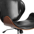 Flash Furniture – Chaise de conférence pivotante à dossier moyen en bois de noyer et en cuir noir (SDSDM22405BK)-Mécanisme de verrouillage d'inclinaison