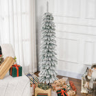 HOMCOM 5' Artificial Christmas Tree with Realistic Branches - Green-Sprayed with artificial snow to add wintry appearance 