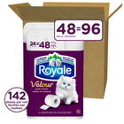 Royale Velour Toilet Paper - 48 Rolls-Each roll is just as strong and long as before, so you’ll have fewer rolls to change