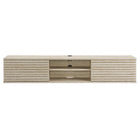 Modway Render 70" Faux Travertine Wall-Mount Media Console TV Stand - Travertine-Adjustable Center Shelf