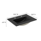 Modway - Maybelle 24" Vanette de salle de bain - Noir marine-Construction en mélamine